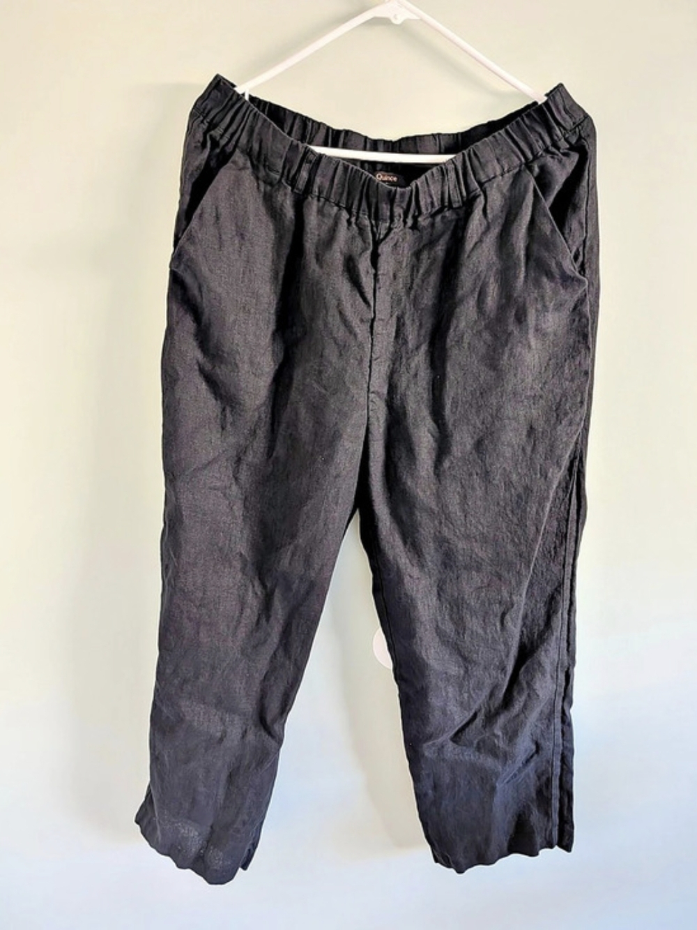 Quince 100% European Linen Pants Black Large